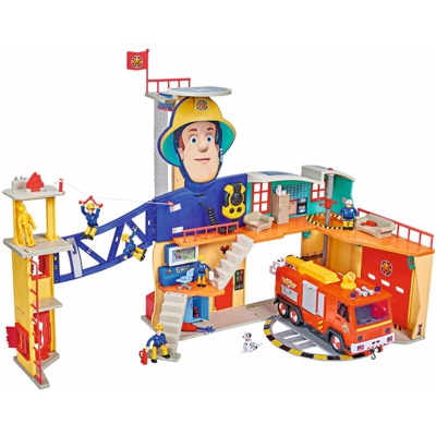 Fireman Sam Set Gioco Caserma dei Pompieri Multicolore