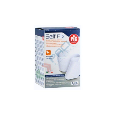 PIC - Benda elastica autoaderente, per fissaggio e supporto leggero. Mis. 4 m x 8 cm (4 m x 8 cm)