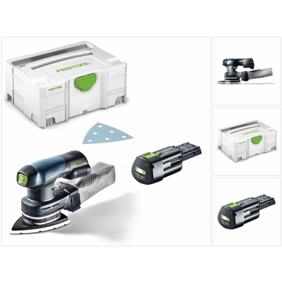 Festool DTSC 400 Levigatrice Delta a batteria 18V in valigetta Systainer + 1x Batteria BP 18 Li 3,1 Ah Ergo - senza caricabatterie