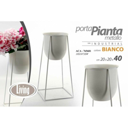 Argonauta - Vaso portapianta metallo stile urban bianco cm 20 x 20 x 40 h precio