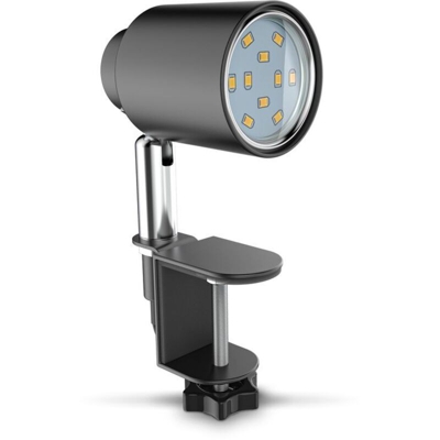 Luce a morsetto LED con 5W GU10 illuminante I bianco caldo I bianco caldo I girevole I inclinabile I interruttore a levetta I metallo I nero-opaco
