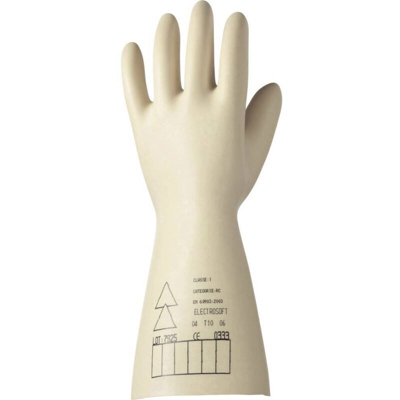 CLASSE 0 / 1000 V CAT. 3 T.9 2091907-9 Latex naturale Guanto da elettricista Taglia: 9, L EN 60903 1 Paio/a - Electrosoft