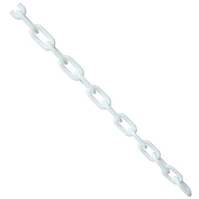 True Products B1021D 25 m x 6 mm plastica barriera catena sicurezza recinzione decorativa da giardino, bianco