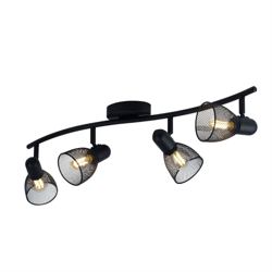 Faretti da Soffitto 4 Luci E14 Lampada Interno Plafoniera Nero Carovigno EGLO en oferta