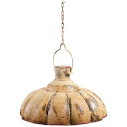 Lampadario Industrial A Sospensione Non Elettrificato L46xpr46xh27 Cm In Ferro Finitura Crema Anticata en oferta