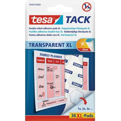tesa® TACK – pad biadesivi Trasparente tesa Contenuto: 36 pz.
