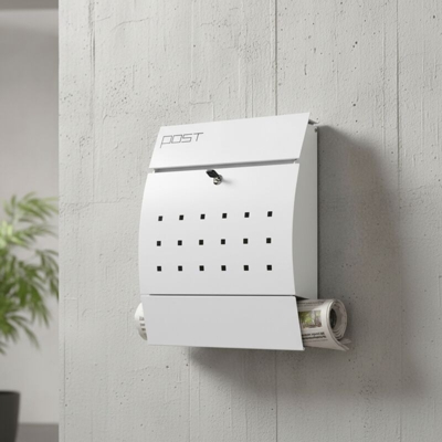 Cassetta postale a muro cassetta postale bianca cassetta postale a rotolo per giornali cassetta postale a rotoli ?? ??? - Melko