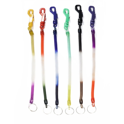 Asiashopping - 1 portachiavi a molla a spirale colorato moschettone tipo vespa clip viola