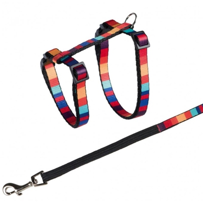 Trixie - Pettorina + guinzaglio per gatti (quadretti)