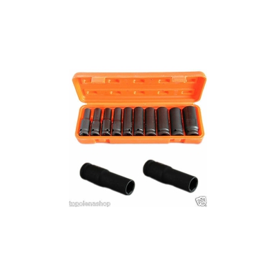 Tp - Kit Set 10 Bussole 1/2' Esagonali Per Avvitatore Pistola Pneumatica Da 10 A 24Mm
