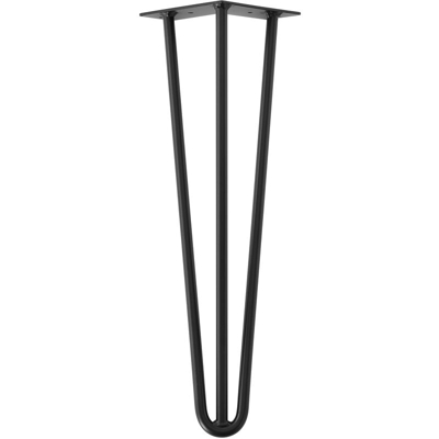 Hairpin Leg Gambe per tavolo robuste in un set di 4 d´acciaio - nero - 45 cm - 3 barre - [EN.CASA]