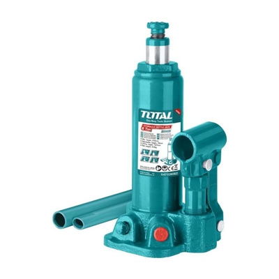 Cric Sollevatore Auto a Bottiglia Cricchetto 6 Tonnellate con Valvola Total