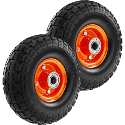 Ruota solida di carriola 2-pack 120 Kg 10x3.5' 254x89 mm per piattaforme di trasporto - Primematik