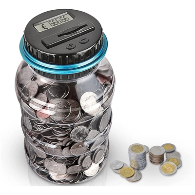 The Smart Series - Salvadanaio monete conta soldi digitale contatore barattolo contenitore euro
