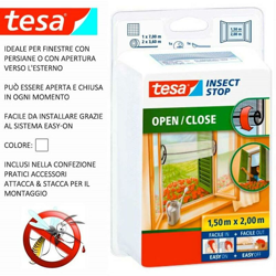 Tesa - ZANZARIERA APRI-CHIUDI MT.1,50X2,00 ANTRACITE FINESTRE + PERSIANE FE 334075 precio
