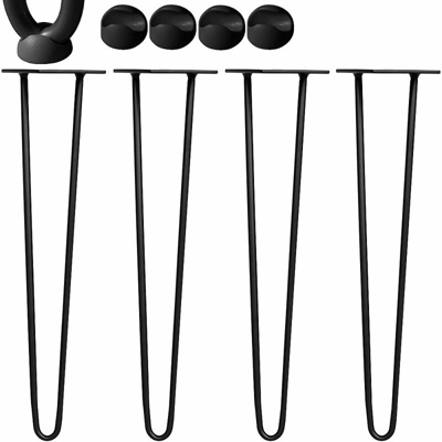 Melko 4x Hairpin Legs 71CM Table Legs Black Hairpin Legs Steel Table Frame ??