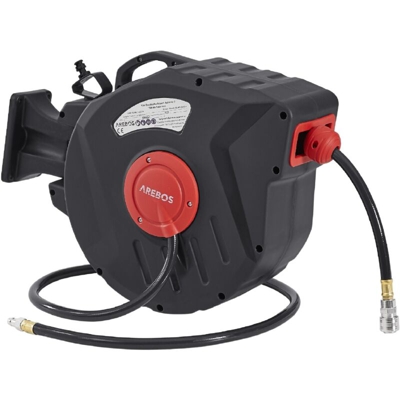 AREBOS Avvolgitubo Aria Compressa Avvolgitubo Automatico a Tamburo 20 m