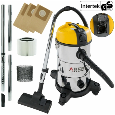 Aspirapolvere industrial Aspirator a Secco e a Umido Aspirator 2300W 30L Giallo - Arebos
