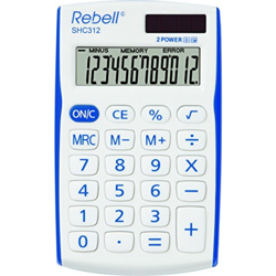 Rebell SHC312 calcolatrice Tasca Calcolatrice di base Blu, Bianco características