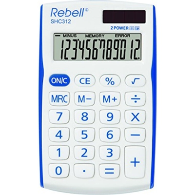 Rebell SHC312 calcolatrice Tasca Calcolatrice di base Blu, Bianco