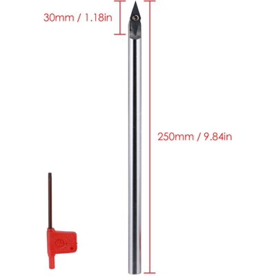 Asupermall - Inserto in metallo duro, gambo tondo, utensile da tornio