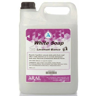 Aral - White Soap Sapone Lavamani Neutro Delicato e Profumato Tanica 5 Kg Made in Italy