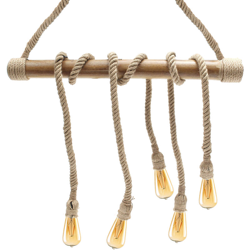 Bricozone - Lampadario da Soffitto a sospensione in corda di canapa e bambù con 5 luci precio