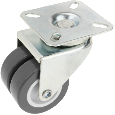 PrimeMatik - Rotelle doppio pivotanti ruote industriale di PU e PVC grigio senza freno 50 mm