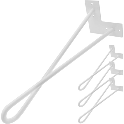 Gambe Piedini da tavolo per mobili e scrivania in acciaio 2 bacchette 41 cm bianco 4-pack ad anello - Primematik