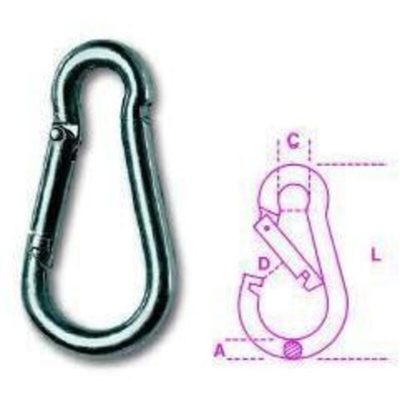 Stamperia Carcano Giuseppe - MOSCHETTONE SICUREZZA 80 INOX 304