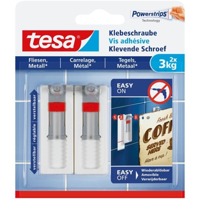 Tesa® Vite adesiva regolabile Bianco tesa Contenuto: 2 pz.