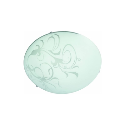 Massive - FAY FAY - Plafoniera - Diam. 40 cm vetro bianco decoro floreale