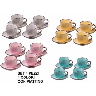 Tazzine Caffe' Set 4 Pz. C/Piatt. Sally - BIGHOUSE IT