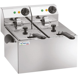 Friggitrice elettrica doppia 6 litri cm 43x43x31 FR4+4 - Teknoline en oferta