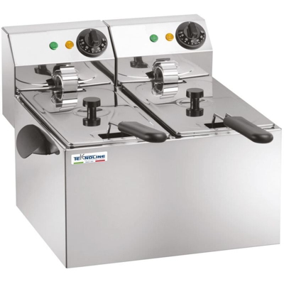 Friggitrice elettrica doppia 6 litri cm 43x43x31 FR4+4 - Teknoline