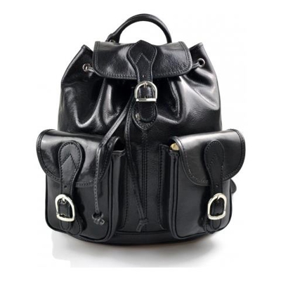 Zaino Piccolo Pelle Vitello Uomo Donna Nero Borsa Palestra Zaino Scuola Zaino