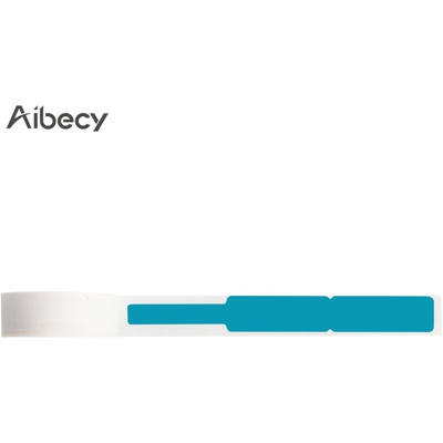 Aibecy - DXL12.574-35-65 carta per stampa termica 12,5 * 74 + 35 mm 65 fogli / rotolo blu