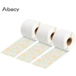 Aibecy - Q22-RMSOB-15 Carta da stampa termica autoadesiva 15mm * 3.5m nero su sfondo di fiori d'arancio 3 rotoli / scatola adatta per stampante precio
