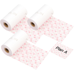 Carta per stampa termica autoadesiva Q22-RMSPS 50mm * 3.5m nero su sfondo di fiori di ciliegio 3 rotoli / scatola adatta per stampante termica Aimo precio