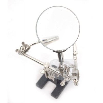 Lente Ingrandimento 2X Con Pinze Da Tavolo Supporto Saldatore Morsetto Coccodrillo - HIT