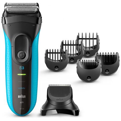 Series 3 Shave&Style 3010BT Wet & Dry Rasoio Elettrico Ricaricabile Colore Nero / Blu