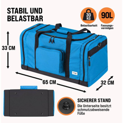 Deuba - Borsa sportiva Monzana borsa sportiva 90L borsone da viaggio allenamento borsa fitness borsa sportiva Blu características