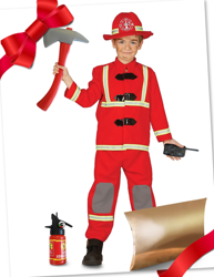 Cofanetto regalo travestimento e accessori da pompiere per bambino precio