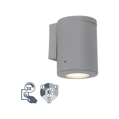 QAZQA Applique franca - Moderno - Plastico - Grigio - Tondo GU10 Max. 1 x 3.5 Watt