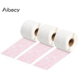 Aibecy - Q22-RMSPS-15 Carta per stampa termica autoadesiva in polvere sfondo di fiori di ciliegio scritte nere 15mm * 3.5m 3 rotoli / scatola adatti precio