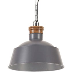 Lampada a Sospensione Industriale 32 cm Grigia E27 - VIDAXL características