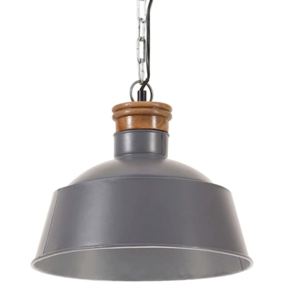 Lampada a Sospensione Industriale 32 cm Grigia E27 - VIDAXL