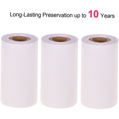 Stampante Boli supporto carta da stampa carta termica autoadesiva non contiene bisfenolo A durata 10 anni 3 rotoli / scatola bianca - POOOLI