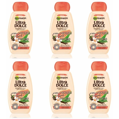 Shampoo 2in1 ultra dolce latte di vaniglia 6 confezioni da 300 ml - Garnier