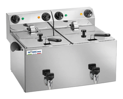 Friggitrice da banco 2 vasche da 8 litri cm 62x43x35.5 FR8+8R - Teknoline precio